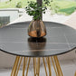 Round Sintered Stone Dining Table Traditional Luxury Dining Table for Dining Room Clearhalo ' dining_table' 'Dining Tables & Seating' 'Dining Tables' 'furn' 'furn_dining_table' 'Furniture' 'furniture_dining_table' 'Kitchen & Dining Furniture' 'kitchen&dining_furn' 'kitchen' 'kitchen_dining_table' 4572020