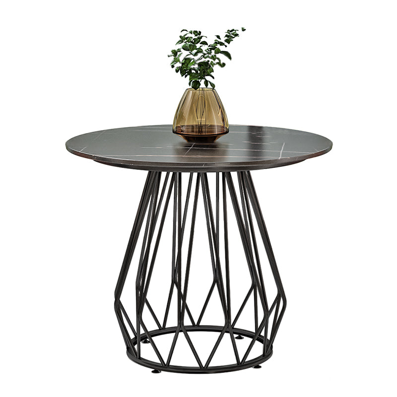Round Sintered Stone Dining Table Traditional Luxury Dining Table for Dining Room Black Without Chairs Clearhalo ' dining_table' 'Dining Tables & Seating' 'Dining Tables' 'furn' 'furn_dining_table' 'Furniture' 'furniture_dining_table' 'Kitchen & Dining Furniture' 'kitchen&dining_furn' 'kitchen' 'kitchen_dining_table' 4572023