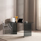 Glass Contemporary Free Form Dining Table Clear Glass Top Table for Dining Room Black Without Chairs Clearhalo ' dining_table' 'Dining Tables & Seating' 'Dining Tables' 'furn' 'furn_dining_table' 'Furniture' 'furniture_dining_table' 'Kitchen & Dining Furniture' 'kitchen&dining_furn' 'kitchen' 'kitchen_dining_table' 4572030