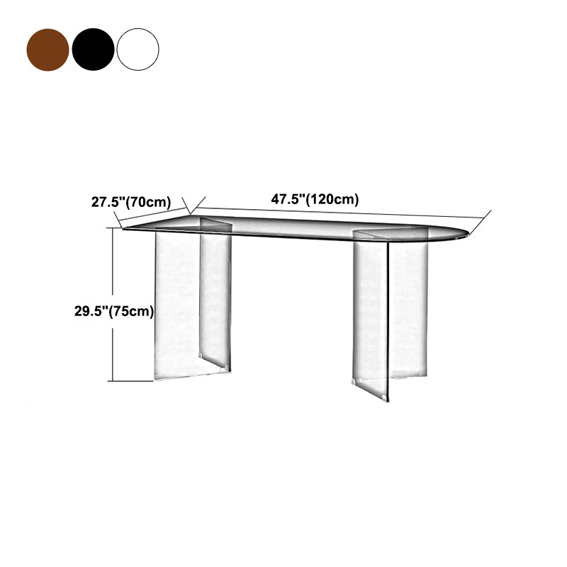 Glass Contemporary Free Form Dining Table Clear Glass Top Table for Dining Room Clearhalo ' dining_table' 'Dining Tables & Seating' 'Dining Tables' 'furn' 'furn_dining_table' 'Furniture' 'furniture_dining_table' 'Kitchen & Dining Furniture' 'kitchen&dining_furn' 'kitchen' 'kitchen_dining_table' 4572039