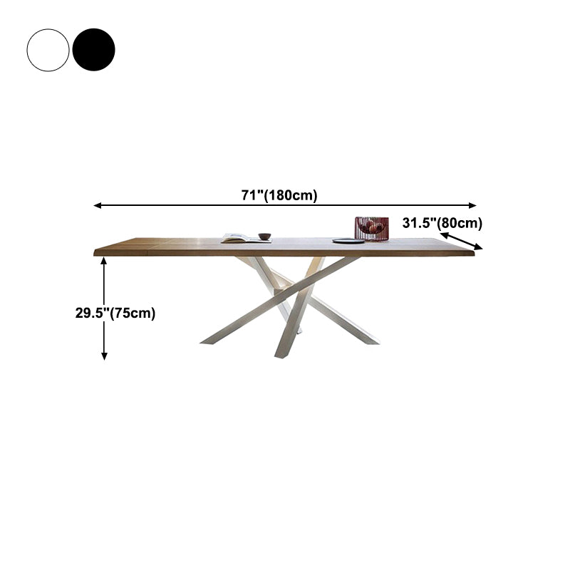 Rectangle Pedestal Luxury Dining Table Solid Wood Fixed Table for Home Clearhalo ' dining_table' 'Dining Tables & Seating' 'Dining Tables' 'furn' 'furn_dining_table' 'Furniture' 'furniture_dining_table' 'Kitchen & Dining Furniture' 'kitchen&dining_furn' 'kitchen' 'kitchen_dining_table' 4572056