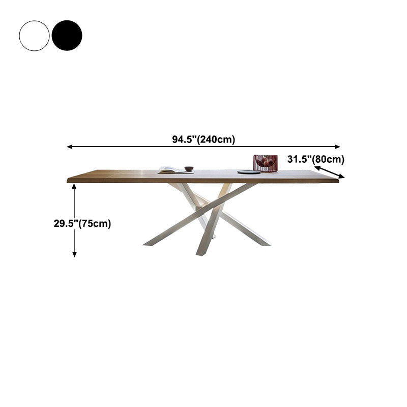 Rectangle Pedestal Luxury Dining Table Solid Wood Fixed Table for Home Clearhalo ' dining_table' 'Dining Tables & Seating' 'Dining Tables' 'furn' 'furn_dining_table' 'Furniture' 'furniture_dining_table' 'Kitchen & Dining Furniture' 'kitchen&dining_furn' 'kitchen' 'kitchen_dining_table' 4572059