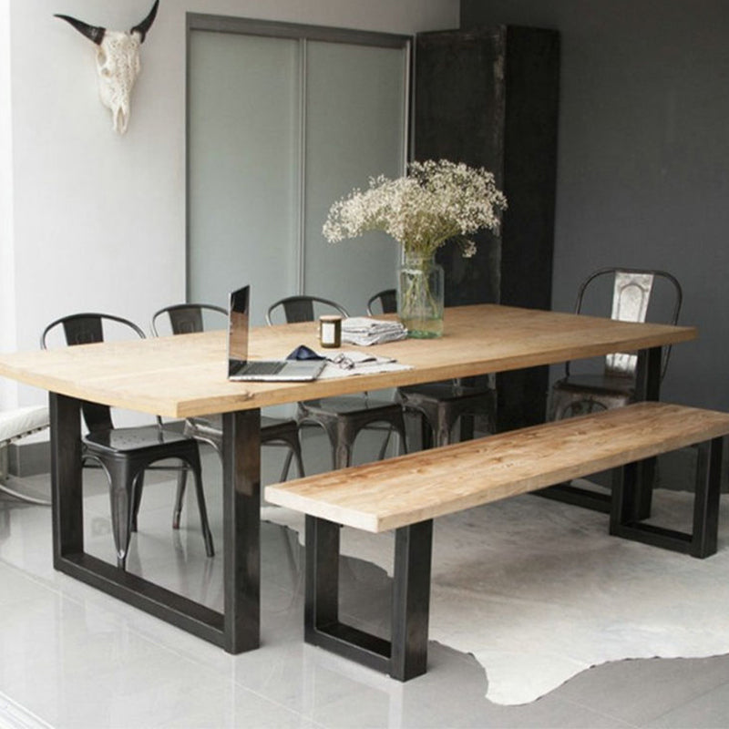 Rectangle Shape Luxury Dining Table Solid Wood Fixed Table for Kitchen Black 70.9"L x 31.5"W x 29.5"H Without Chairs Clearhalo ' dining_table' 'Dining Tables & Seating' 'Dining Tables' 'furn' 'furn_dining_table' 'Furniture' 'furniture_dining_table' 'Kitchen & Dining Furniture' 'kitchen&dining_furn' 'kitchen' 'kitchen_dining_table' 4572064