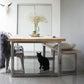Rectangle Shape Luxury Dining Table Solid Wood Fixed Table for Kitchen Silver 70.9"L x 31.5"W x 29.5"H Without Chairs Clearhalo ' dining_table' 'Dining Tables & Seating' 'Dining Tables' 'furn' 'furn_dining_table' 'Furniture' 'furniture_dining_table' 'Kitchen & Dining Furniture' 'kitchen&dining_furn' 'kitchen' 'kitchen_dining_table' 4572065