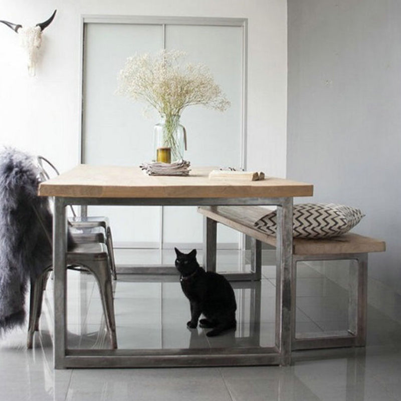 Rectangle Shape Luxury Dining Table Solid Wood Fixed Table for Kitchen Silver 70.9"L x 31.5"W x 29.5"H Without Chairs Clearhalo ' dining_table' 'Dining Tables & Seating' 'Dining Tables' 'furn' 'furn_dining_table' 'Furniture' 'furniture_dining_table' 'Kitchen & Dining Furniture' 'kitchen&dining_furn' 'kitchen' 'kitchen_dining_table' 4572065