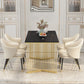 Rectangle Dining Table Traditional Luxury Dining Table with Double Pedestal Base Black Gold Clearhalo ' dining_table' 'Dining Tables & Seating' 'Dining Tables' 'furn' 'furn_dining_table' 'Furniture' 'furniture_dining_table' 'Kitchen & Dining Furniture' 'kitchen&dining_furn' 'kitchen' 'kitchen_dining_table' 4572078