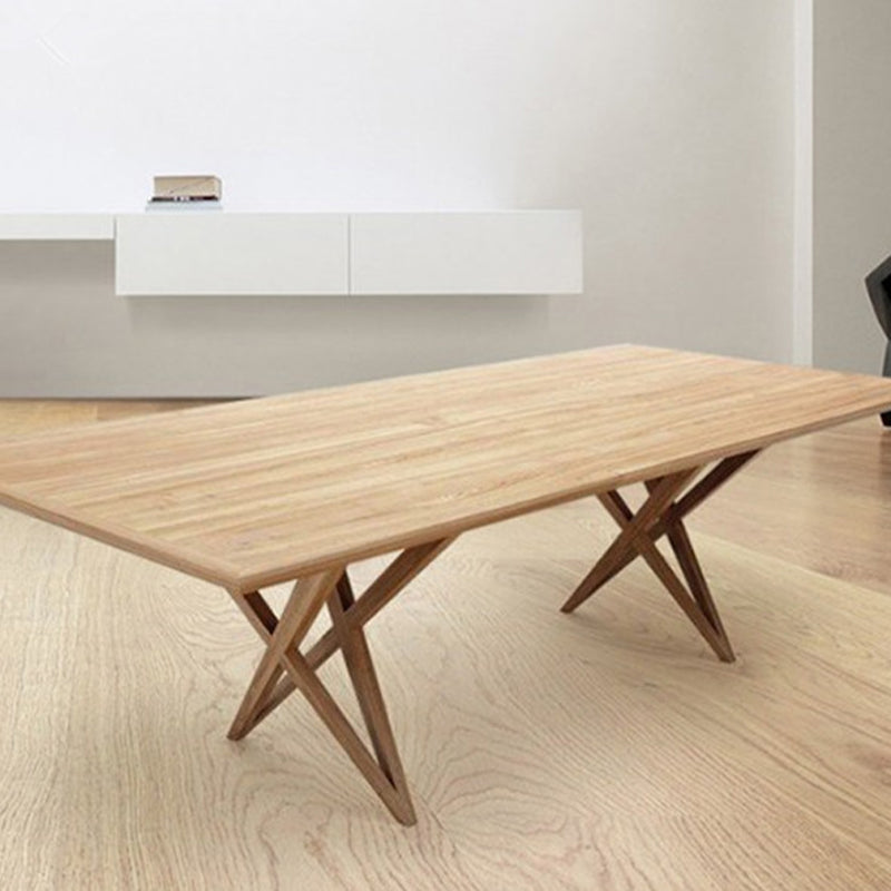 Rectangle Luxury Dining Table Solid Wood Fixed Table for Home Natural 63"L x 27.6"W x 29.5"H Without Chairs Clearhalo ' dining_table' 'Dining Tables & Seating' 'Dining Tables' 'furn' 'furn_dining_table' 'Furniture' 'furniture_dining_table' 'Kitchen & Dining Furniture' 'kitchen&dining_furn' 'kitchen' 'kitchen_dining_table' 4572093