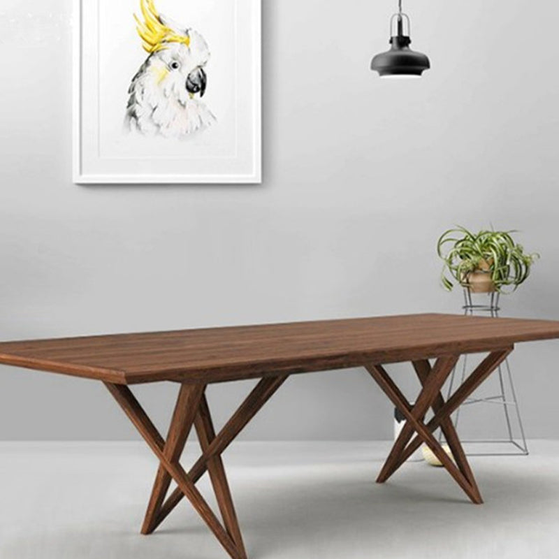 Rectangle Luxury Dining Table Solid Wood Fixed Table for Home Brown 70.9"L x 31.5"W x 29.5"H Without Chairs Clearhalo ' dining_table' 'Dining Tables & Seating' 'Dining Tables' 'furn' 'furn_dining_table' 'Furniture' 'furniture_dining_table' 'Kitchen & Dining Furniture' 'kitchen&dining_furn' 'kitchen' 'kitchen_dining_table' 4572094