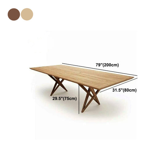 Rectangle Luxury Dining Table Solid Wood Fixed Table for Home Clearhalo ' dining_table' 'Dining Tables & Seating' 'Dining Tables' 'furn' 'furn_dining_table' 'Furniture' 'furniture_dining_table' 'Kitchen & Dining Furniture' 'kitchen&dining_furn' 'kitchen' 'kitchen_dining_table' 4572101