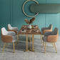 Rectangle Glass Dining Table Modern Style Dining Table with Gold Frame Brown 47.2"L x 23.6"W x 29.5"H Without Chairs Clearhalo ' dining_table' 'Dining Tables & Seating' 'Dining Tables' 'furn' 'furn_dining_table' 'Furniture' 'furniture_dining_table' 'Kitchen & Dining Furniture' 'kitchen&dining_furn' 'kitchen' 'kitchen_dining_table' 4572106