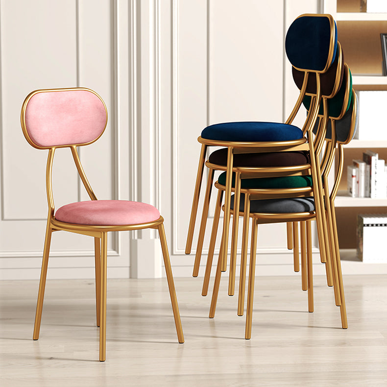 Nordic Style Stacking Open Back Side Chairs Dining Fabric Side Chair Clearhalo ' kitchen&dining_furn' 'Dining Chairs' 'Dining Tables & Seating' 'dining_chair' 'furn' 'furn_dining_chair' 'Furniture' 'furniture_dining_chair' 'Kitchen & Dining Furniture' 'kitchen' 4572120