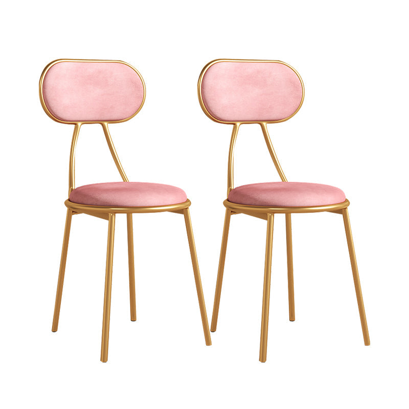 Nordic Style Stacking Open Back Side Chairs Dining Fabric Side Chair Pink 2 Piece Set Clearhalo ' kitchen&dining_furn' 'Dining Chairs' 'Dining Tables & Seating' 'dining_chair' 'furn' 'furn_dining_chair' 'Furniture' 'furniture_dining_chair' 'Kitchen & Dining Furniture' 'kitchen' 4572122