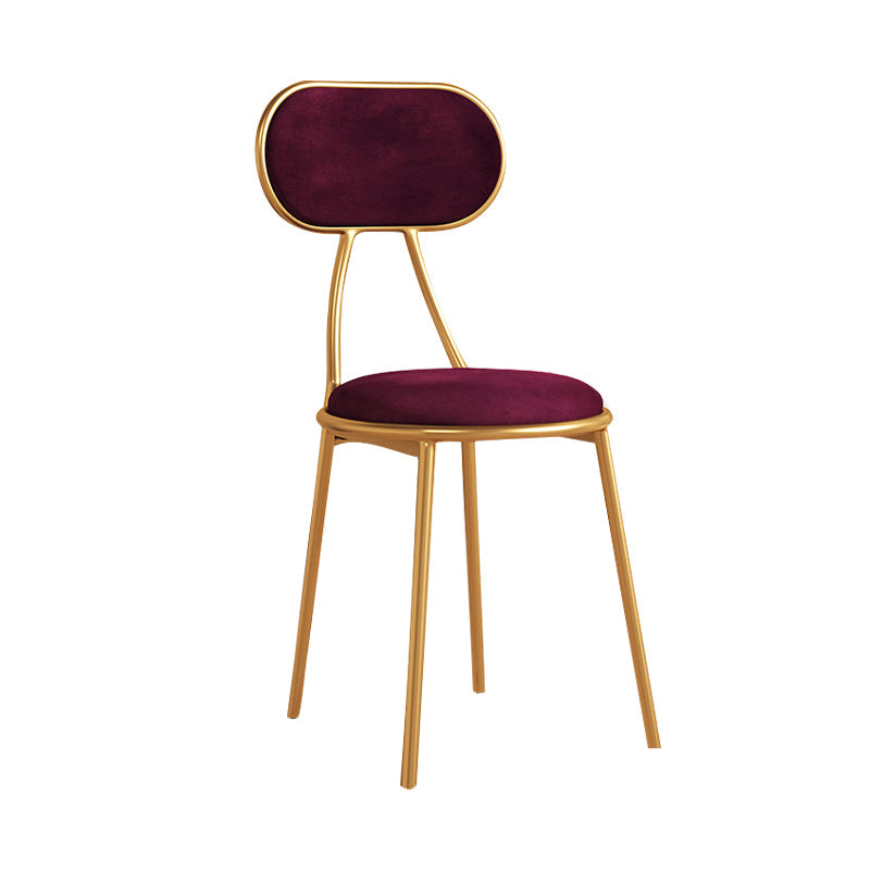 Nordic Style Stacking Open Back Side Chairs Dining Fabric Side Chair Purple 1 Piece Clearhalo ' kitchen&dining_furn' 'Dining Chairs' 'Dining Tables & Seating' 'dining_chair' 'furn' 'furn_dining_chair' 'Furniture' 'furniture_dining_chair' 'Kitchen & Dining Furniture' 'kitchen' 4572147