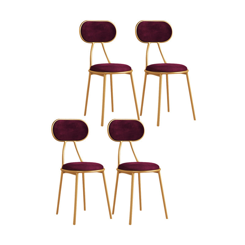 Nordic Style Stacking Open Back Side Chairs Dining Fabric Side Chair Purple 4 Piece Set Clearhalo ' kitchen&dining_furn' 'Dining Chairs' 'Dining Tables & Seating' 'dining_chair' 'furn' 'furn_dining_chair' 'Furniture' 'furniture_dining_chair' 'Kitchen & Dining Furniture' 'kitchen' 4572149