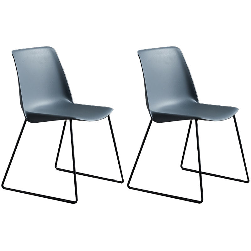 Contemporary Style Chair Dining Armless Side Chair with Metal Legs Grey Set of 2 Clearhalo ' kitchen&dining_furn' 'Dining Chairs' 'Dining Tables & Seating' 'dining_chair' 'Furniture' 'furniture_dining_chair' 'Kitchen & Dining Furniture' 'kitchen' 4572154