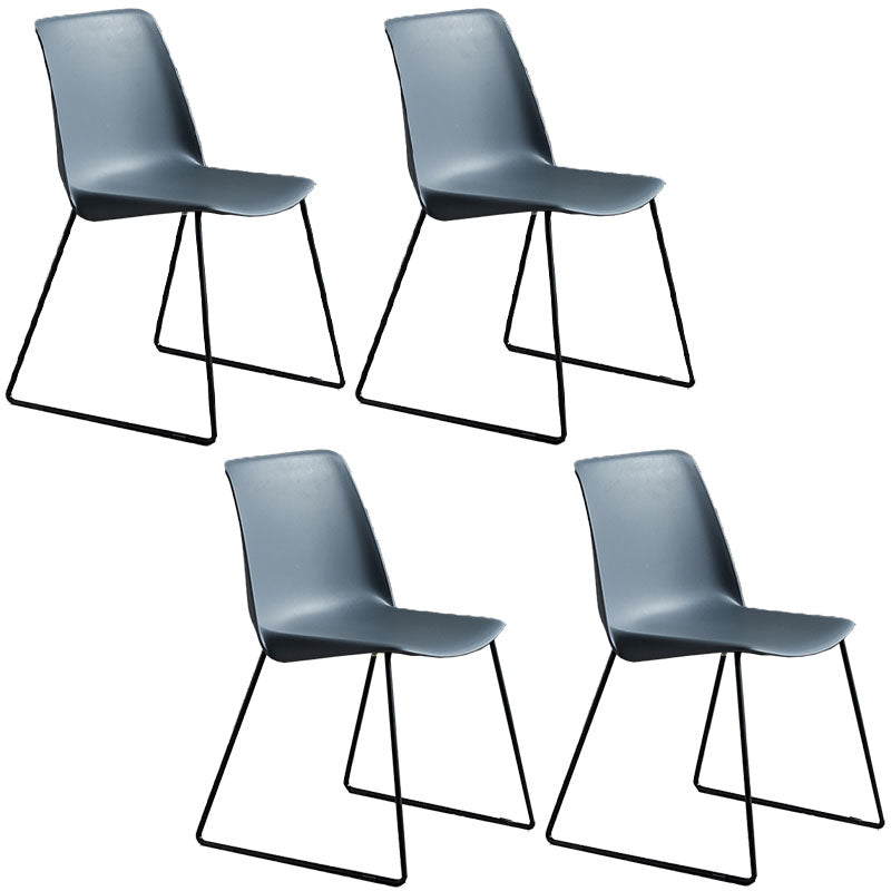 Contemporary Style Chair Dining Armless Side Chair with Metal Legs Grey Set of 4 Clearhalo ' kitchen&dining_furn' 'Dining Chairs' 'Dining Tables & Seating' 'dining_chair' 'Furniture' 'furniture_dining_chair' 'Kitchen & Dining Furniture' 'kitchen' 4572155