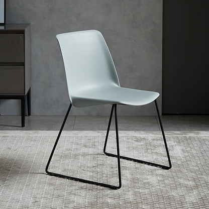 Contemporary Style Chair Dining Armless Side Chair with Metal Legs Green 1 Piece Clearhalo ' kitchen&dining_furn' 'Dining Chairs' 'Dining Tables & Seating' 'dining_chair' 'Furniture' 'furniture_dining_chair' 'Kitchen & Dining Furniture' 'kitchen' 4572157