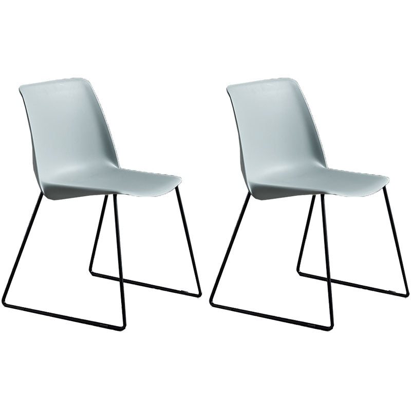 Contemporary Style Chair Dining Armless Side Chair with Metal Legs Green Set of 2 Clearhalo ' kitchen&dining_furn' 'Dining Chairs' 'Dining Tables & Seating' 'dining_chair' 'Furniture' 'furniture_dining_chair' 'Kitchen & Dining Furniture' 'kitchen' 4572159