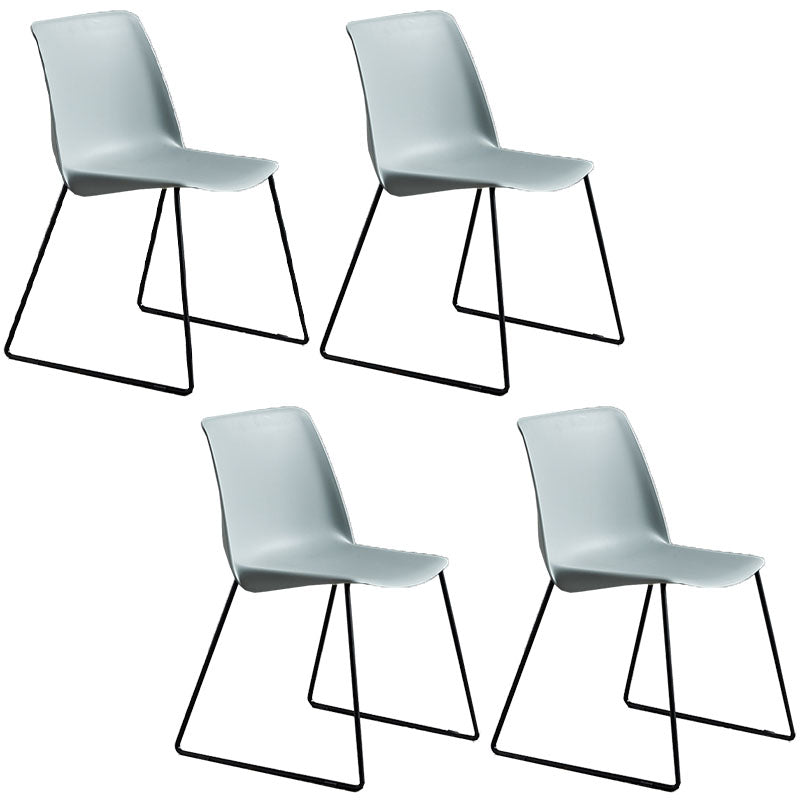 Contemporary Style Chair Dining Armless Side Chair with Metal Legs Green Set of 4 Clearhalo ' kitchen&dining_furn' 'Dining Chairs' 'Dining Tables & Seating' 'dining_chair' 'Furniture' 'furniture_dining_chair' 'Kitchen & Dining Furniture' 'kitchen' 4572162