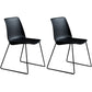 Contemporary Style Chair Dining Armless Side Chair with Metal Legs Black Set of 2 Clearhalo ' kitchen&dining_furn' 'Dining Chairs' 'Dining Tables & Seating' 'dining_chair' 'Furniture' 'furniture_dining_chair' 'Kitchen & Dining Furniture' 'kitchen' 4572170