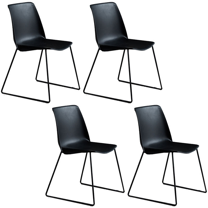 Contemporary Style Chair Dining Armless Side Chair with Metal Legs Black Set of 4 Clearhalo ' kitchen&dining_furn' 'Dining Chairs' 'Dining Tables & Seating' 'dining_chair' 'Furniture' 'furniture_dining_chair' 'Kitchen & Dining Furniture' 'kitchen' 4572171