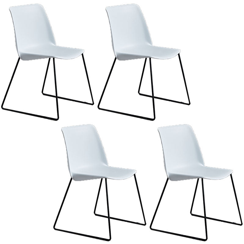 Contemporary Style Chair Dining Armless Side Chair with Metal Legs White Set of 4 Clearhalo ' kitchen&dining_furn' 'Dining Chairs' 'Dining Tables & Seating' 'dining_chair' 'Furniture' 'furniture_dining_chair' 'Kitchen & Dining Furniture' 'kitchen' 4572174