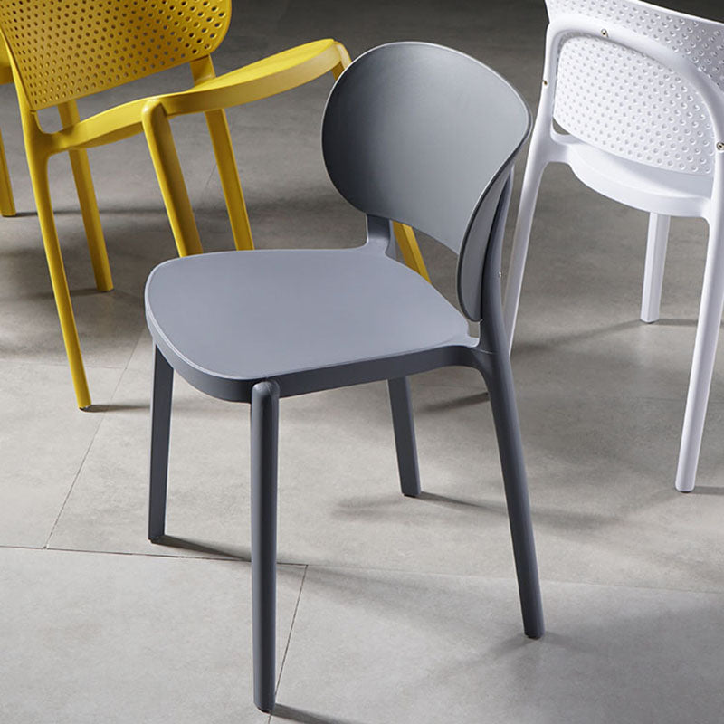 Contemporary Open Back Chairs Dining Armless Side Chairs with Plastic Legs Clearhalo ' kitchen&dining_furn' 'Dining Chairs' 'Dining Tables & Seating' 'dining_chair' 'furn' 'furn_dining_chair' 'Furniture' 'furniture_dining_chair' 'Kitchen & Dining Furniture' 'kitchen' 4572181