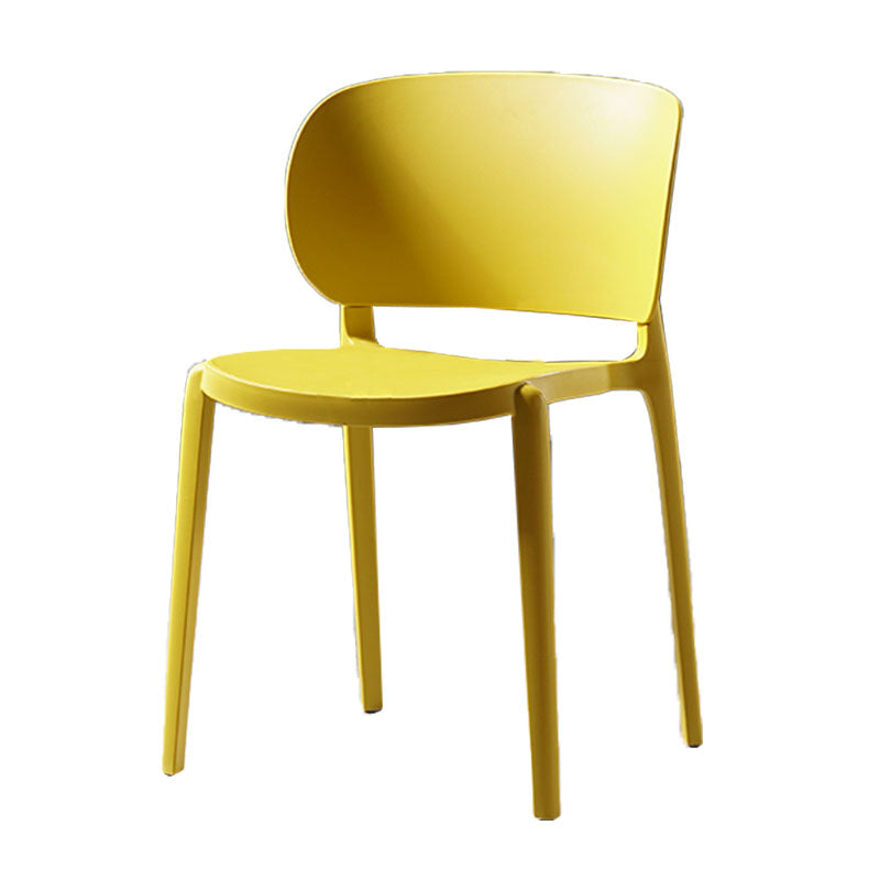 Contemporary Open Back Chairs Dining Armless Side Chairs with Plastic Legs Yellow 1 Piece Clearhalo ' kitchen&dining_furn' 'Dining Chairs' 'Dining Tables & Seating' 'dining_chair' 'furn' 'furn_dining_chair' 'Furniture' 'furniture_dining_chair' 'Kitchen & Dining Furniture' 'kitchen' 4572188