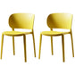 Contemporary Open Back Chairs Dining Armless Side Chairs with Plastic Legs Yellow 2 Piece Set Clearhalo ' kitchen&dining_furn' 'Dining Chairs' 'Dining Tables & Seating' 'dining_chair' 'furn' 'furn_dining_chair' 'Furniture' 'furniture_dining_chair' 'Kitchen & Dining Furniture' 'kitchen' 4572190