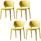 Contemporary Open Back Chairs Dining Armless Side Chairs with Plastic Legs Yellow 4 Piece Set Clearhalo ' kitchen&dining_furn' 'Dining Chairs' 'Dining Tables & Seating' 'dining_chair' 'furn' 'furn_dining_chair' 'Furniture' 'furniture_dining_chair' 'Kitchen & Dining Furniture' 'kitchen' 4572192