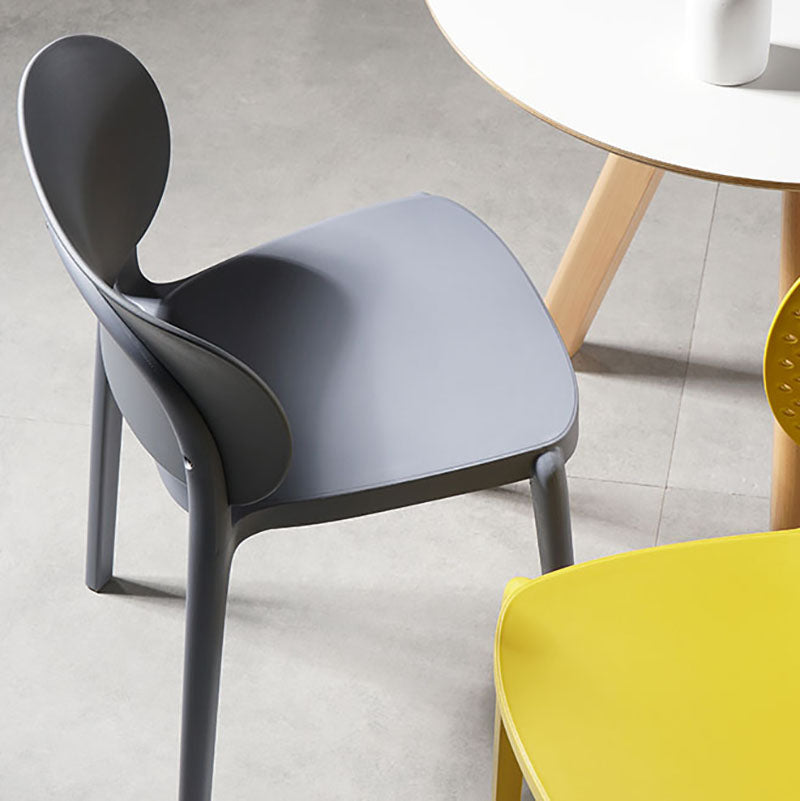 Contemporary Open Back Chairs Dining Armless Side Chairs with Plastic Legs Clearhalo ' kitchen&dining_furn' 'Dining Chairs' 'Dining Tables & Seating' 'dining_chair' 'furn' 'furn_dining_chair' 'Furniture' 'furniture_dining_chair' 'Kitchen & Dining Furniture' 'kitchen' 4572193