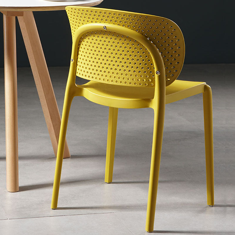 Contemporary Open Back Chairs Dining Armless Side Chairs with Plastic Legs Clearhalo ' kitchen&dining_furn' 'Dining Chairs' 'Dining Tables & Seating' 'dining_chair' 'furn' 'furn_dining_chair' 'Furniture' 'furniture_dining_chair' 'Kitchen & Dining Furniture' 'kitchen' 4572194