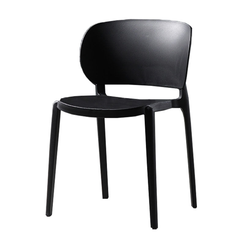 Contemporary Open Back Chairs Dining Armless Side Chairs with Plastic Legs Black 1 Piece Clearhalo ' kitchen&dining_furn' 'Dining Chairs' 'Dining Tables & Seating' 'dining_chair' 'furn' 'furn_dining_chair' 'Furniture' 'furniture_dining_chair' 'Kitchen & Dining Furniture' 'kitchen' 4572195