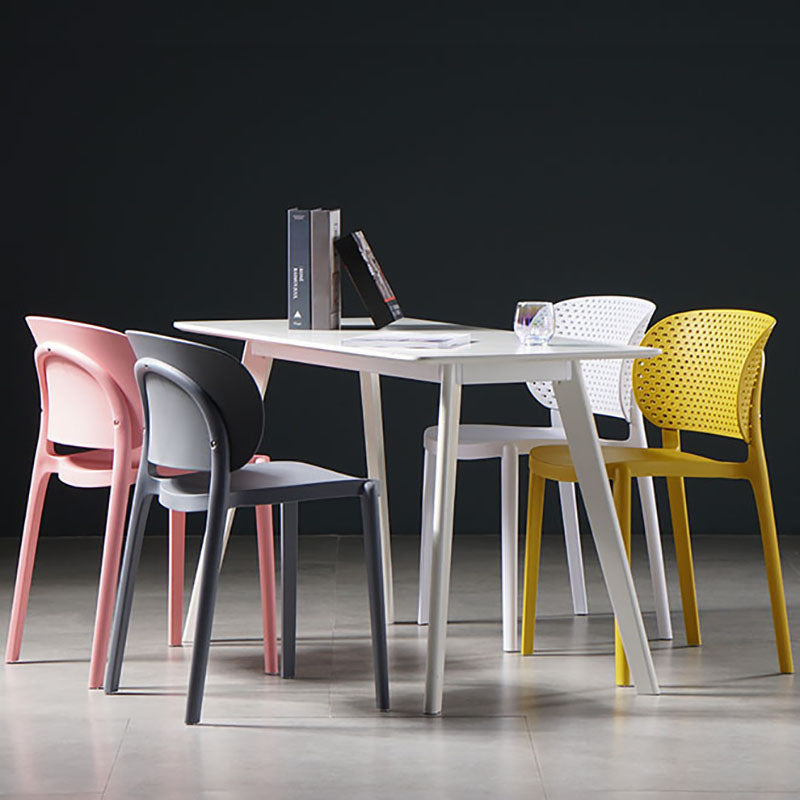 Contemporary Open Back Chairs Dining Armless Side Chairs with Plastic Legs Clearhalo ' kitchen&dining_furn' 'Dining Chairs' 'Dining Tables & Seating' 'dining_chair' 'furn' 'furn_dining_chair' 'Furniture' 'furniture_dining_chair' 'Kitchen & Dining Furniture' 'kitchen' 4572196