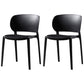 Contemporary Open Back Chairs Dining Armless Side Chairs with Plastic Legs Black 2 Piece Set Clearhalo ' kitchen&dining_furn' 'Dining Chairs' 'Dining Tables & Seating' 'dining_chair' 'furn' 'furn_dining_chair' 'Furniture' 'furniture_dining_chair' 'Kitchen & Dining Furniture' 'kitchen' 4572197