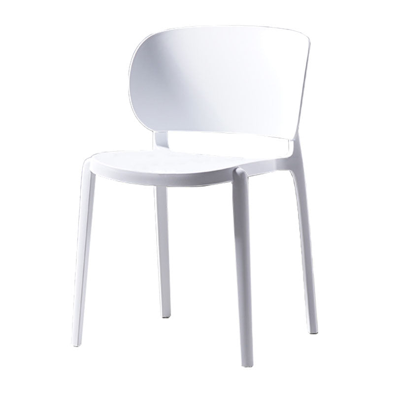 Contemporary Open Back Chairs Dining Armless Side Chairs with Plastic Legs White 1 Piece Clearhalo ' kitchen&dining_furn' 'Dining Chairs' 'Dining Tables & Seating' 'dining_chair' 'furn' 'furn_dining_chair' 'Furniture' 'furniture_dining_chair' 'Kitchen & Dining Furniture' 'kitchen' 4572199