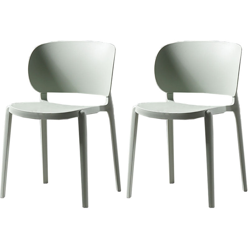 Contemporary Open Back Chairs Dining Armless Side Chairs with Plastic Legs Light Green 2 Piece Set Clearhalo ' kitchen&dining_furn' 'Dining Chairs' 'Dining Tables & Seating' 'dining_chair' 'furn' 'furn_dining_chair' 'Furniture' 'furniture_dining_chair' 'Kitchen & Dining Furniture' 'kitchen' 4572203