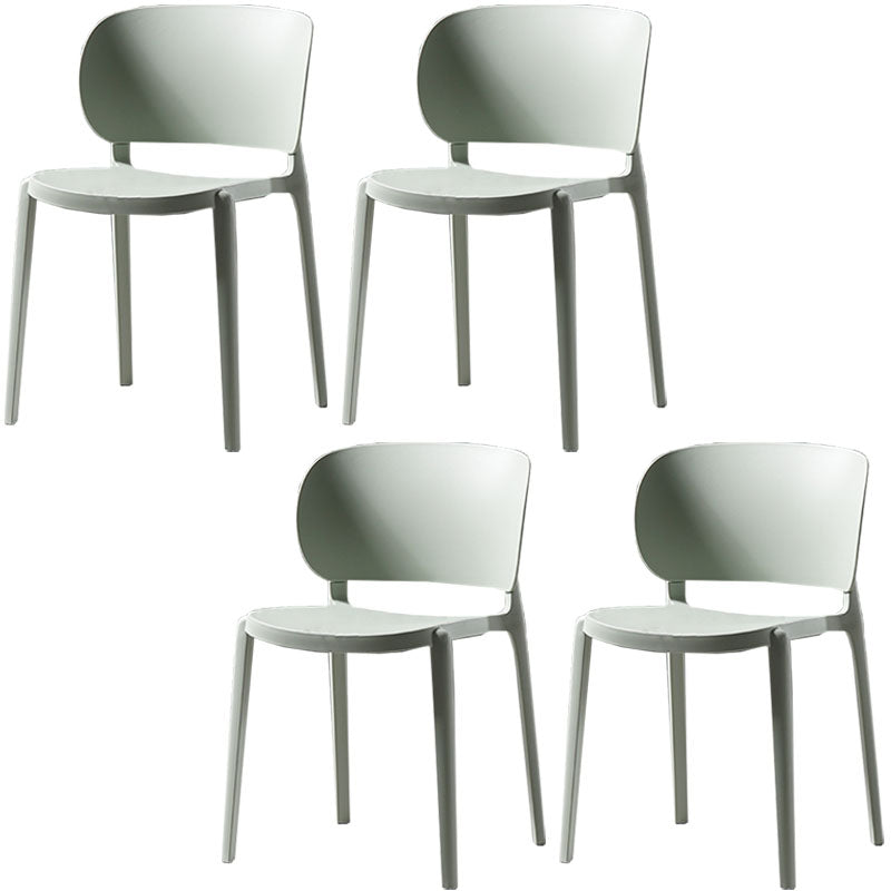 Contemporary Open Back Chairs Dining Armless Side Chairs with Plastic Legs Light Green 4 Piece Set Clearhalo ' kitchen&dining_furn' 'Dining Chairs' 'Dining Tables & Seating' 'dining_chair' 'furn' 'furn_dining_chair' 'Furniture' 'furniture_dining_chair' 'Kitchen & Dining Furniture' 'kitchen' 4572204