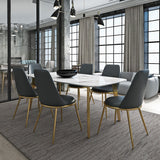 Glam Metal Dining Armless Chair Upholstered Dining Side Chair for Home Use Clearhalo ' kitchen&dining_furn' 'Dining Chairs' 'Dining Tables & Seating' 'dining_chair' 'furn' 'furn_dining_chair' 'Furniture' 'furniture_dining_chair' 'Kitchen & Dining Furniture' 'kitchen' 4572211