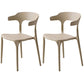 Contemporary Open Back Chair Plastic Dining Armless Side Chairs Khaki 2 Piece Set Clearhalo ' kitchen&dining_furn' 'Dining Chairs' 'Dining Tables & Seating' 'dining_chair' 'furn' 'furn_dining_chair' 'Furniture' 'furniture_dining_chair' 'Kitchen & Dining Furniture' 'kitchen' 4572224