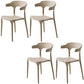 Contemporary Open Back Chair Plastic Dining Armless Side Chairs Khaki 4 Piece Set Clearhalo ' kitchen&dining_furn' 'Dining Chairs' 'Dining Tables & Seating' 'dining_chair' 'furn' 'furn_dining_chair' 'Furniture' 'furniture_dining_chair' 'Kitchen & Dining Furniture' 'kitchen' 4572227