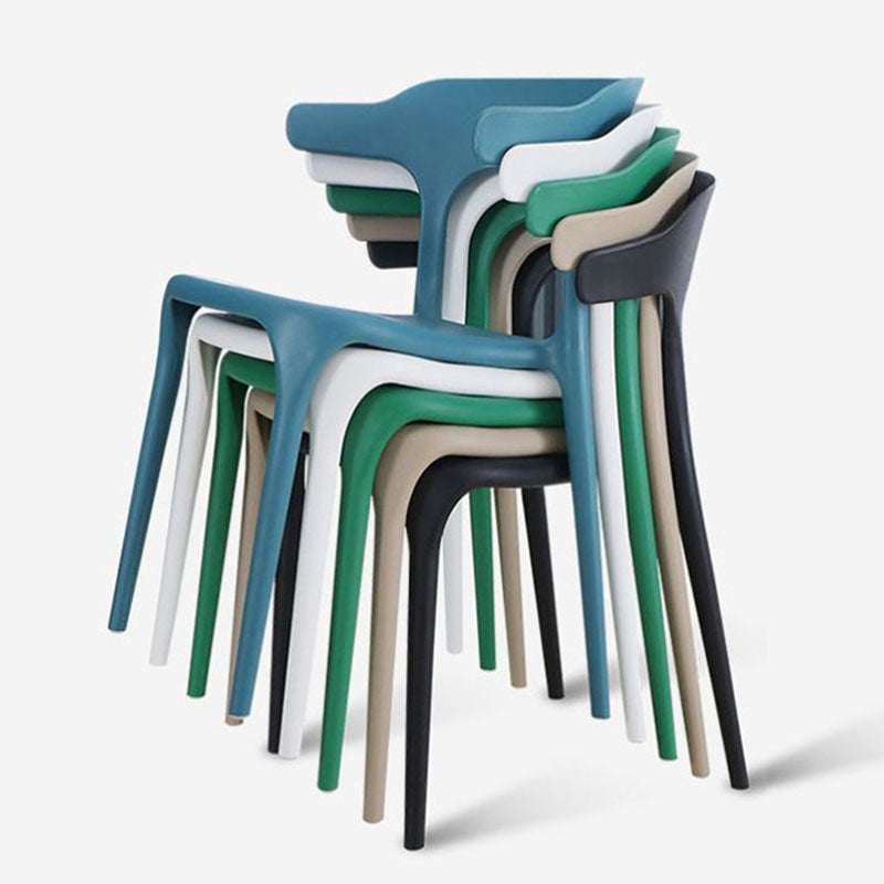 Contemporary Open Back Chair Plastic Dining Armless Side Chairs Clearhalo ' kitchen&dining_furn' 'Dining Chairs' 'Dining Tables & Seating' 'dining_chair' 'furn' 'furn_dining_chair' 'Furniture' 'furniture_dining_chair' 'Kitchen & Dining Furniture' 'kitchen' 4572229