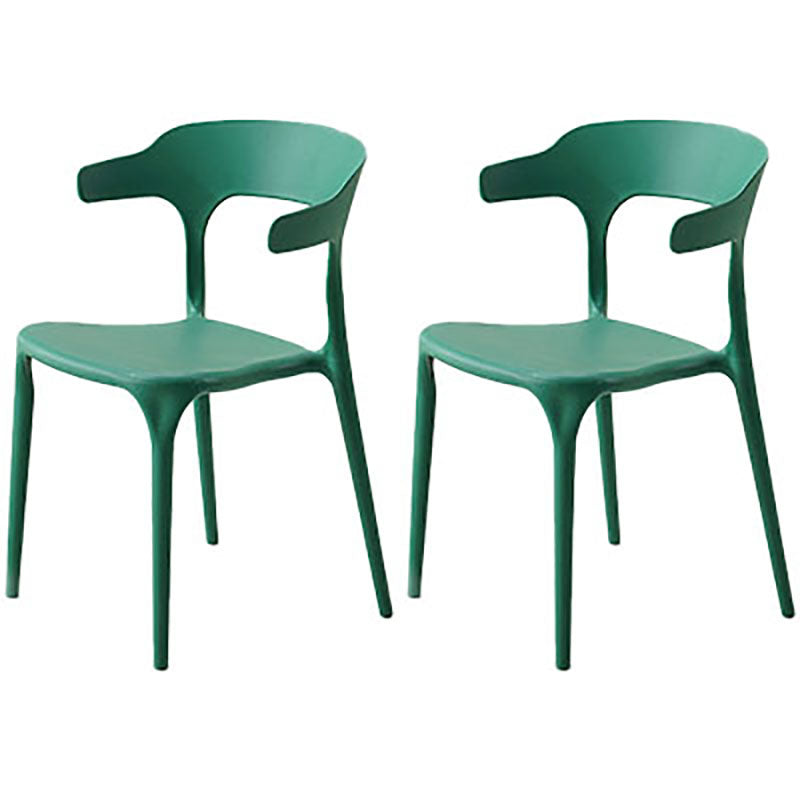 Contemporary Open Back Chair Plastic Dining Armless Side Chairs Green 2 Piece Set Clearhalo ' kitchen&dining_furn' 'Dining Chairs' 'Dining Tables & Seating' 'dining_chair' 'furn' 'furn_dining_chair' 'Furniture' 'furniture_dining_chair' 'Kitchen & Dining Furniture' 'kitchen' 4572231