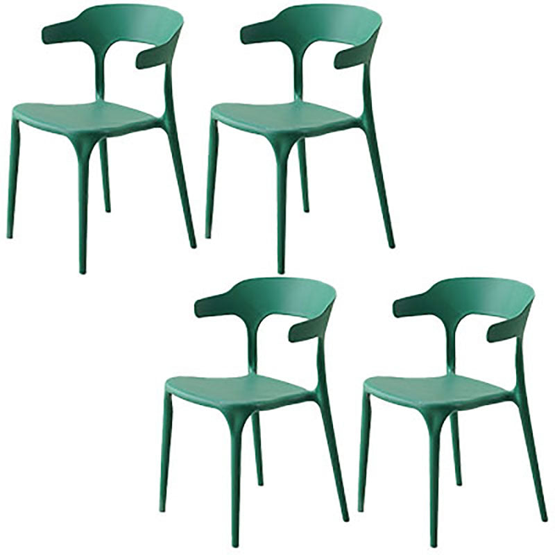 Contemporary Open Back Chair Plastic Dining Armless Side Chairs Green 4 Piece Set Clearhalo ' kitchen&dining_furn' 'Dining Chairs' 'Dining Tables & Seating' 'dining_chair' 'furn' 'furn_dining_chair' 'Furniture' 'furniture_dining_chair' 'Kitchen & Dining Furniture' 'kitchen' 4572233