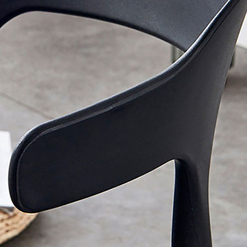 Contemporary Open Back Chair Plastic Dining Armless Side Chairs Clearhalo ' kitchen&dining_furn' 'Dining Chairs' 'Dining Tables & Seating' 'dining_chair' 'furn' 'furn_dining_chair' 'Furniture' 'furniture_dining_chair' 'Kitchen & Dining Furniture' 'kitchen' 4572234