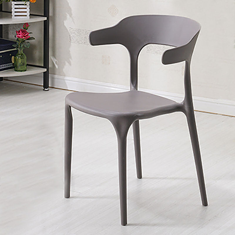 Contemporary Open Back Chair Plastic Dining Armless Side Chairs Grey 1 Piece Clearhalo ' kitchen&dining_furn' 'Dining Chairs' 'Dining Tables & Seating' 'dining_chair' 'furn' 'furn_dining_chair' 'Furniture' 'furniture_dining_chair' 'Kitchen & Dining Furniture' 'kitchen' 4572235