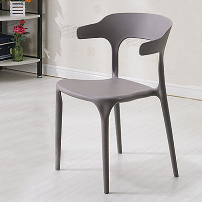 Contemporary Open Back Chair Plastic Dining Armless Side Chairs Grey 1 Piece Clearhalo ' kitchen&dining_furn' 'Dining Chairs' 'Dining Tables & Seating' 'dining_chair' 'furn' 'furn_dining_chair' 'Furniture' 'furniture_dining_chair' 'Kitchen & Dining Furniture' 'kitchen' 4572235