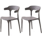 Contemporary Open Back Chair Plastic Dining Armless Side Chairs Grey 2 Piece Set Clearhalo ' kitchen&dining_furn' 'Dining Chairs' 'Dining Tables & Seating' 'dining_chair' 'furn' 'furn_dining_chair' 'Furniture' 'furniture_dining_chair' 'Kitchen & Dining Furniture' 'kitchen' 4572236