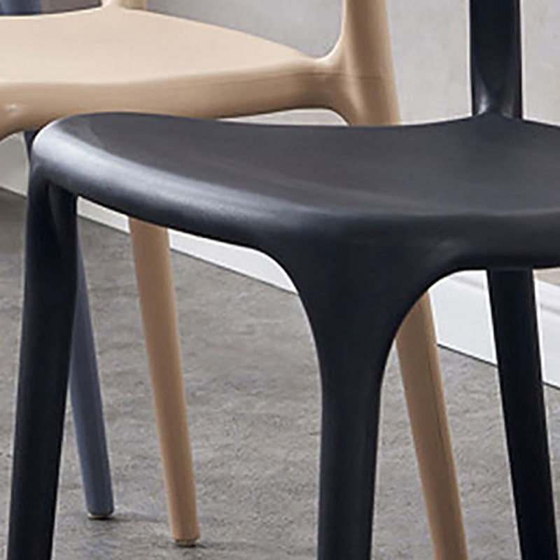 Contemporary Open Back Chair Plastic Dining Armless Side Chairs Clearhalo ' kitchen&dining_furn' 'Dining Chairs' 'Dining Tables & Seating' 'dining_chair' 'furn' 'furn_dining_chair' 'Furniture' 'furniture_dining_chair' 'Kitchen & Dining Furniture' 'kitchen' 4572237