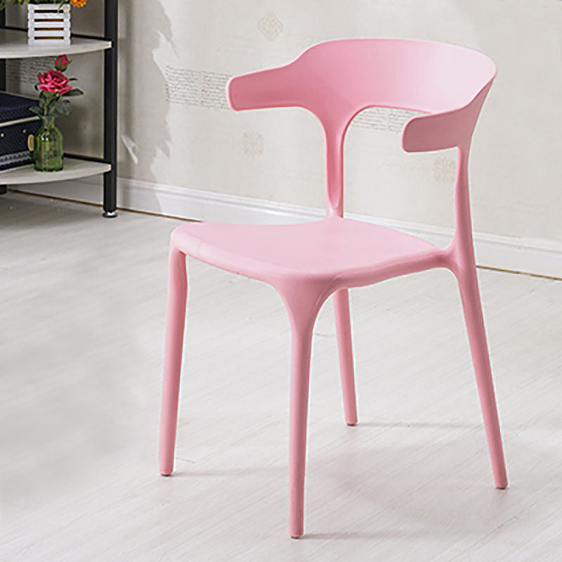 Contemporary Open Back Chair Plastic Dining Armless Side Chairs Pink 1 Piece Clearhalo ' kitchen&dining_furn' 'Dining Chairs' 'Dining Tables & Seating' 'dining_chair' 'furn' 'furn_dining_chair' 'Furniture' 'furniture_dining_chair' 'Kitchen & Dining Furniture' 'kitchen' 4572241